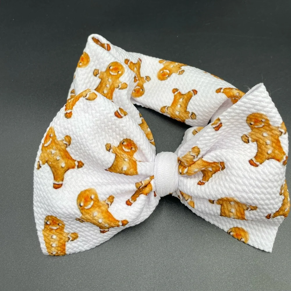 Girls Gingerbread Man Themed Christmas OS Infant Bow Headband